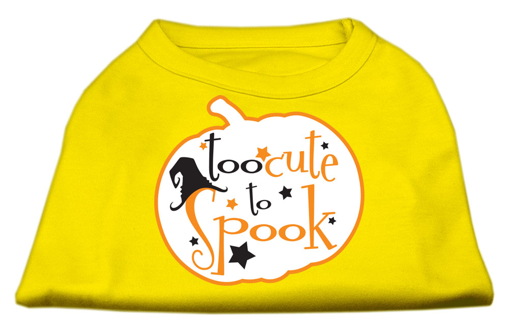 Too Cute to Spook Screen Print Dog Shirt Yellow Med